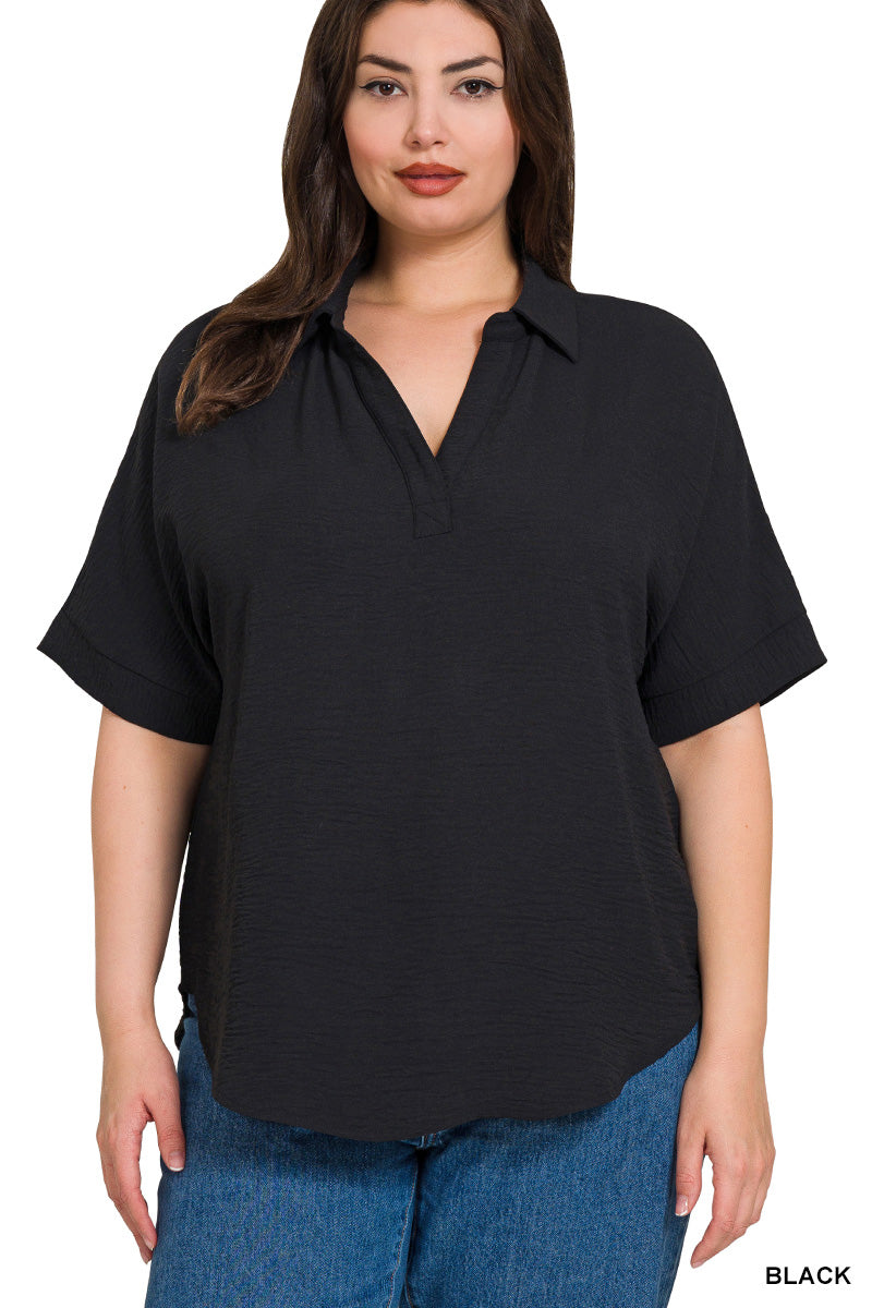 Women’s Plus Black Airflow Top