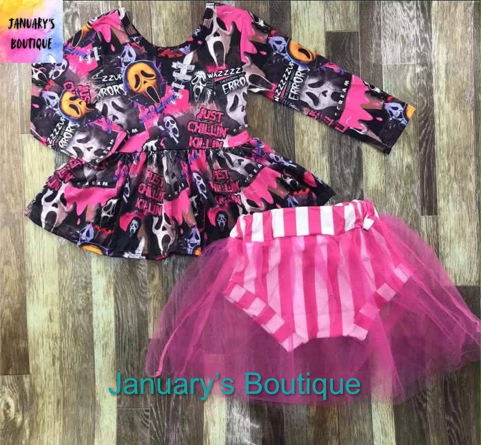 Girl’s Ghost Face Halloween Set