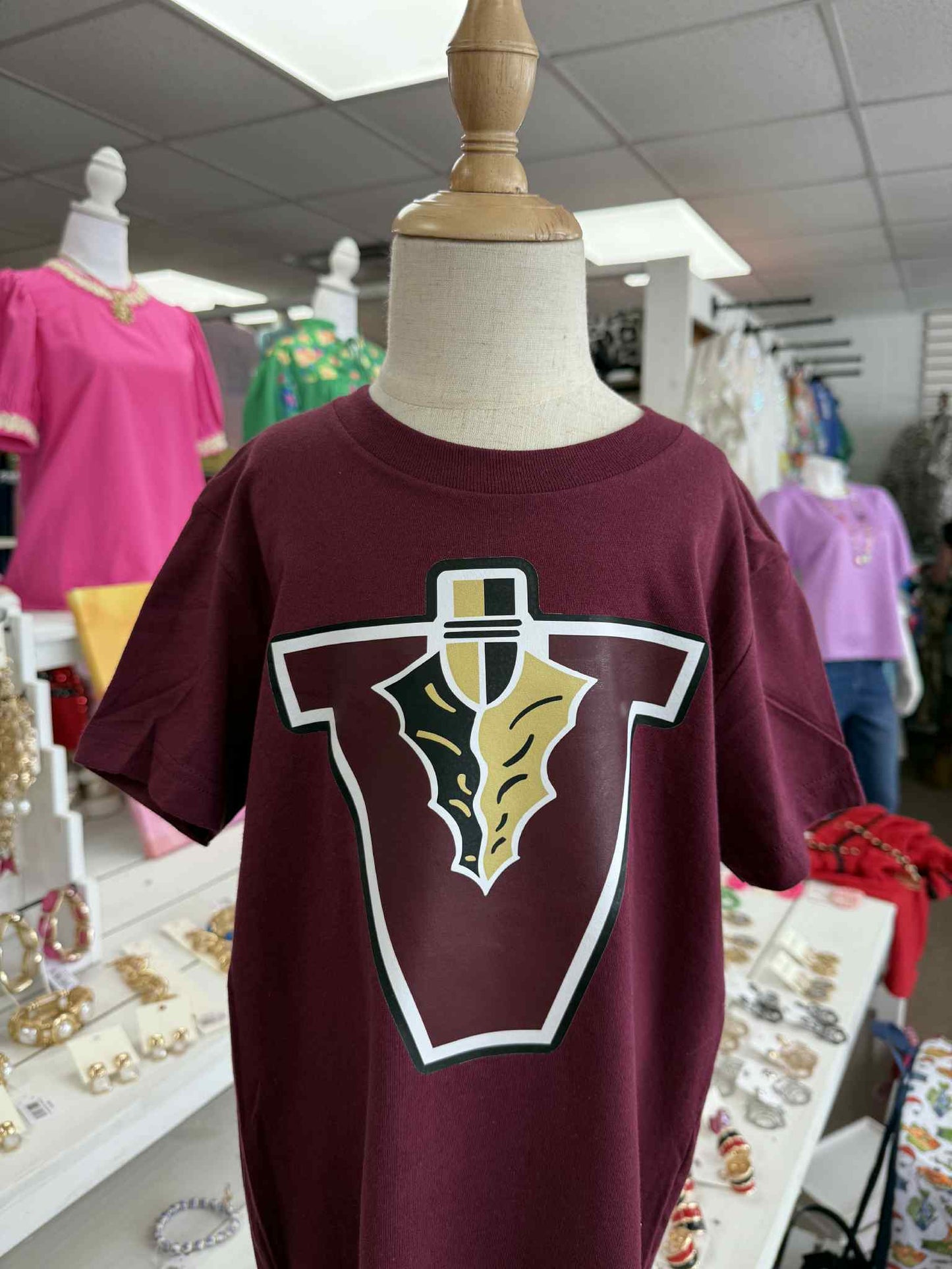 Youth Vidalia Indians Logo Bella Canvas T-shirt