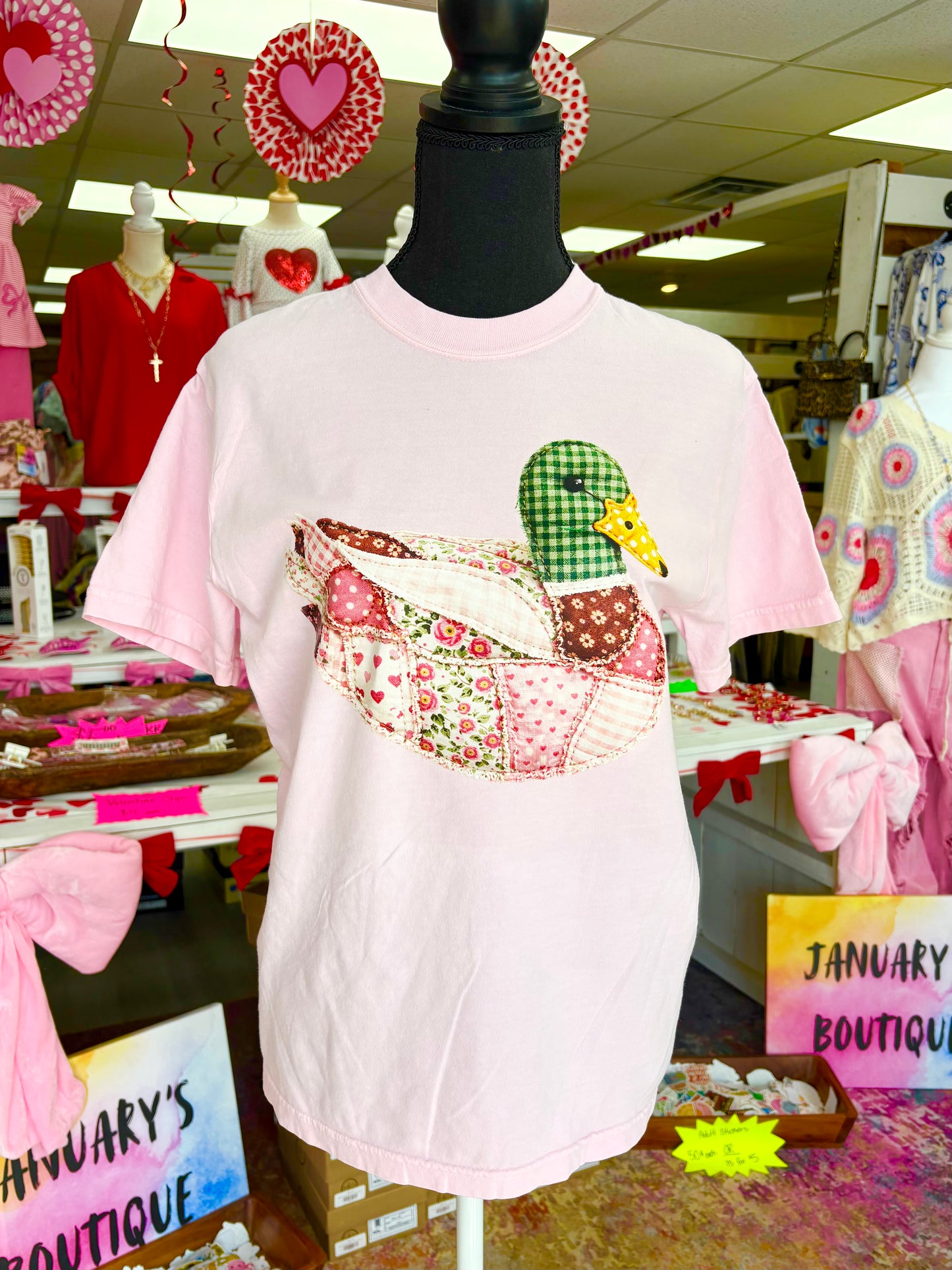 CC Faux Quilted Mallard Duck Graphic Tee