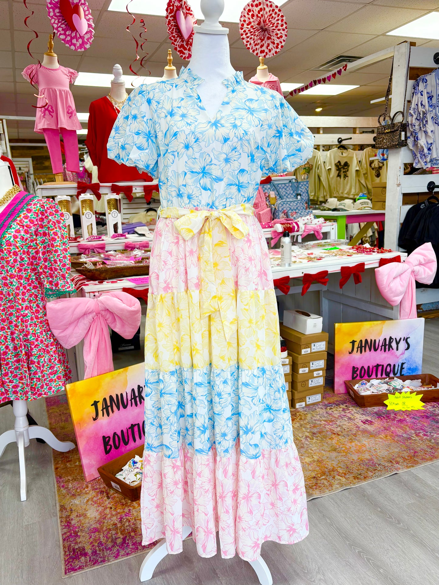 Multi Floral Pastel Dress