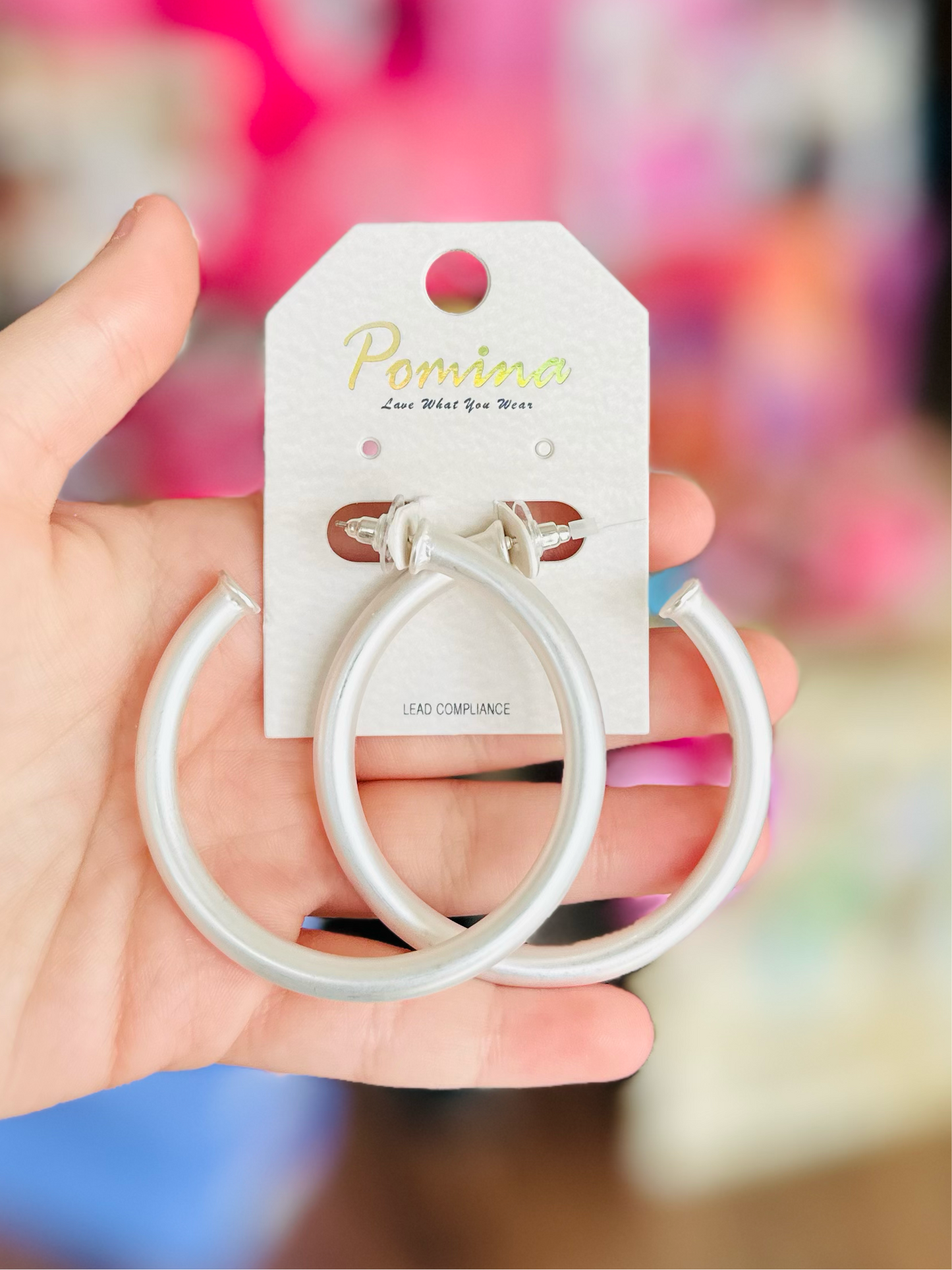 Lightweight Silver Matte Hoop Earrings