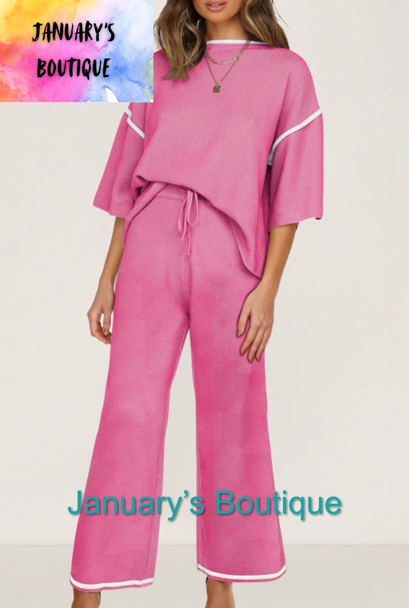 Women’s Pink Sweater Pants Set