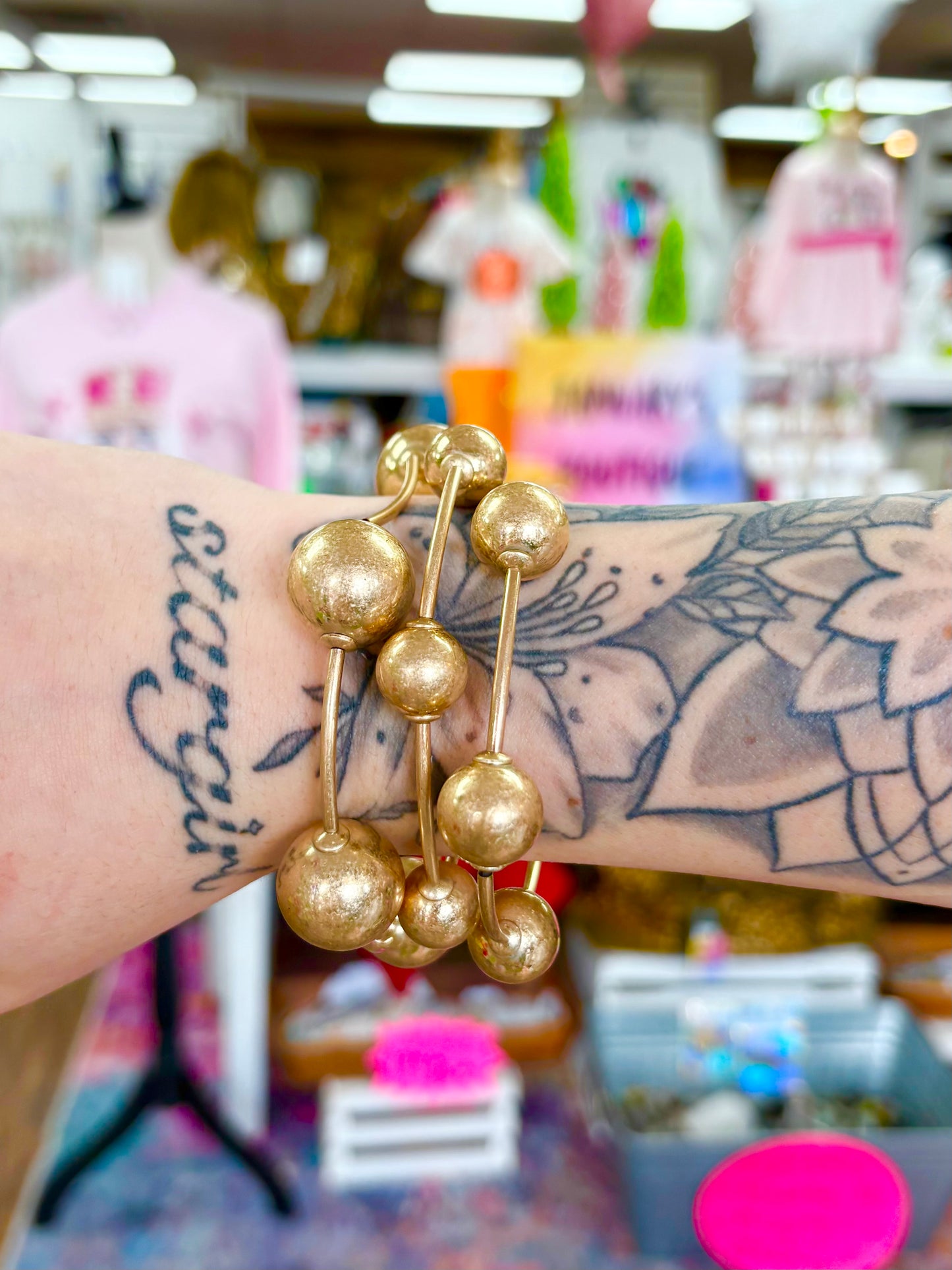 Matte Gold Beaded Accent Bracelets