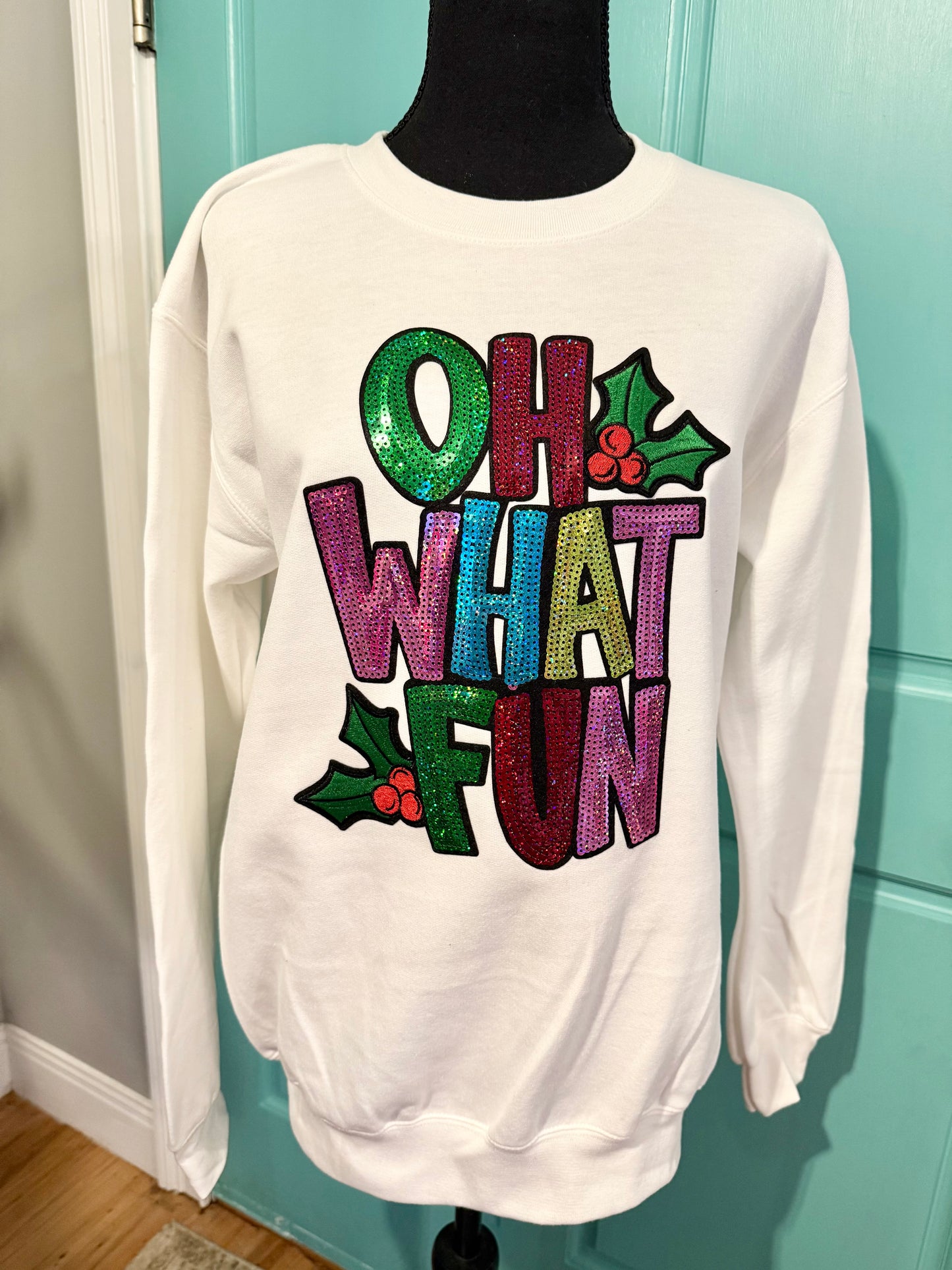 OH WHAT FUN Sequin Sweatshirt
