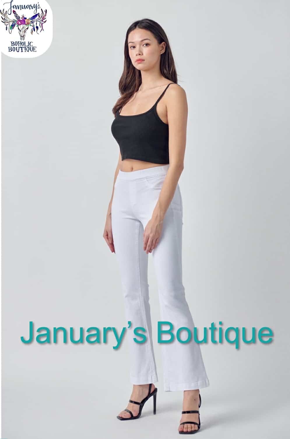 Women's Cello White Wash Flared Jeggings 30" Inseam