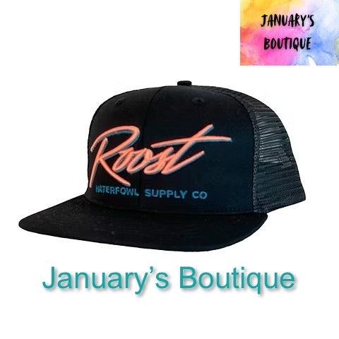 Men's Roost 7 Panel With Pink Script Hat