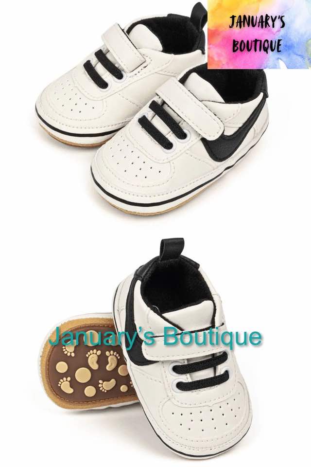 Boy's Black and White Tennis Shoes