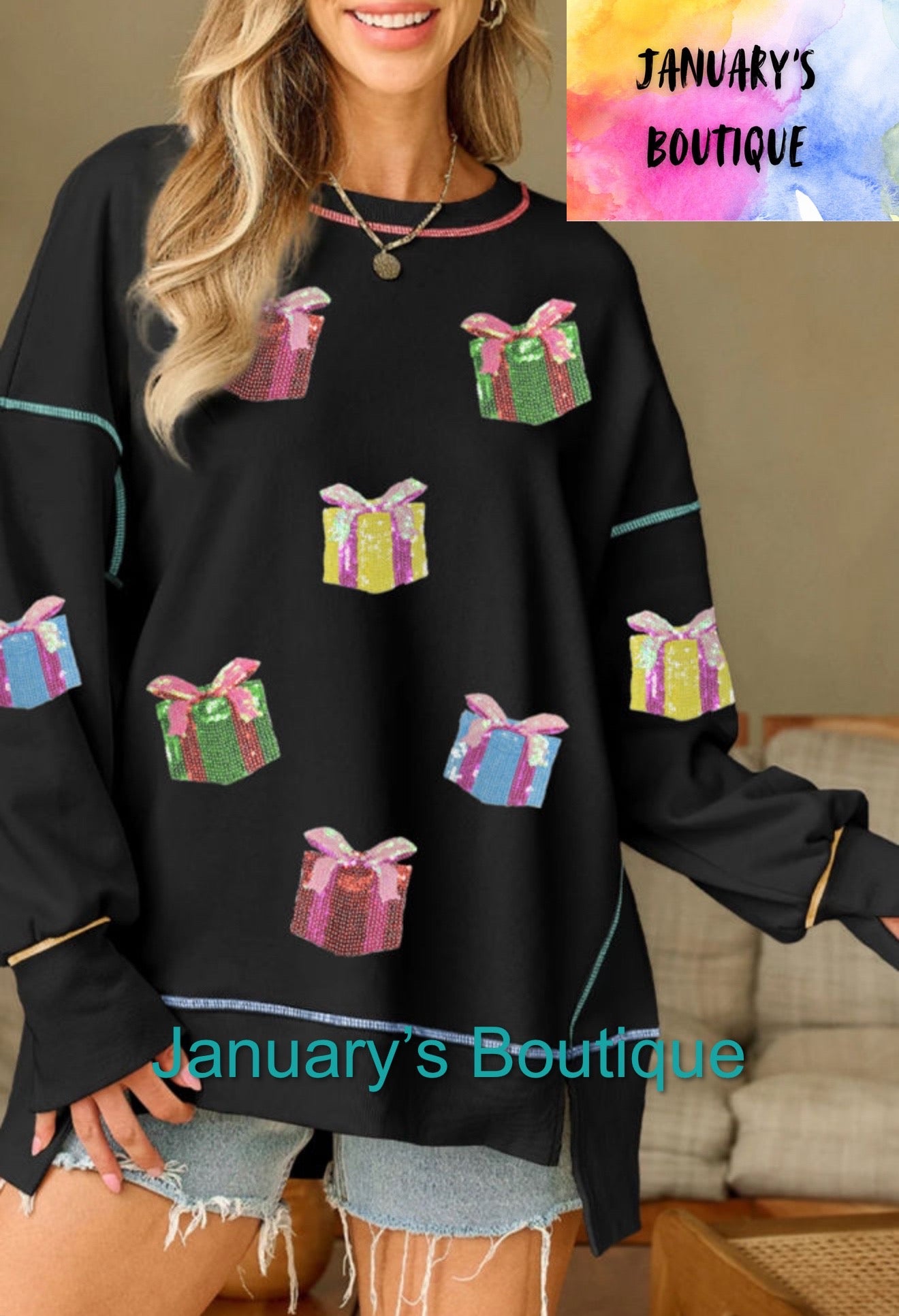 Women’s Sequin Presents Top