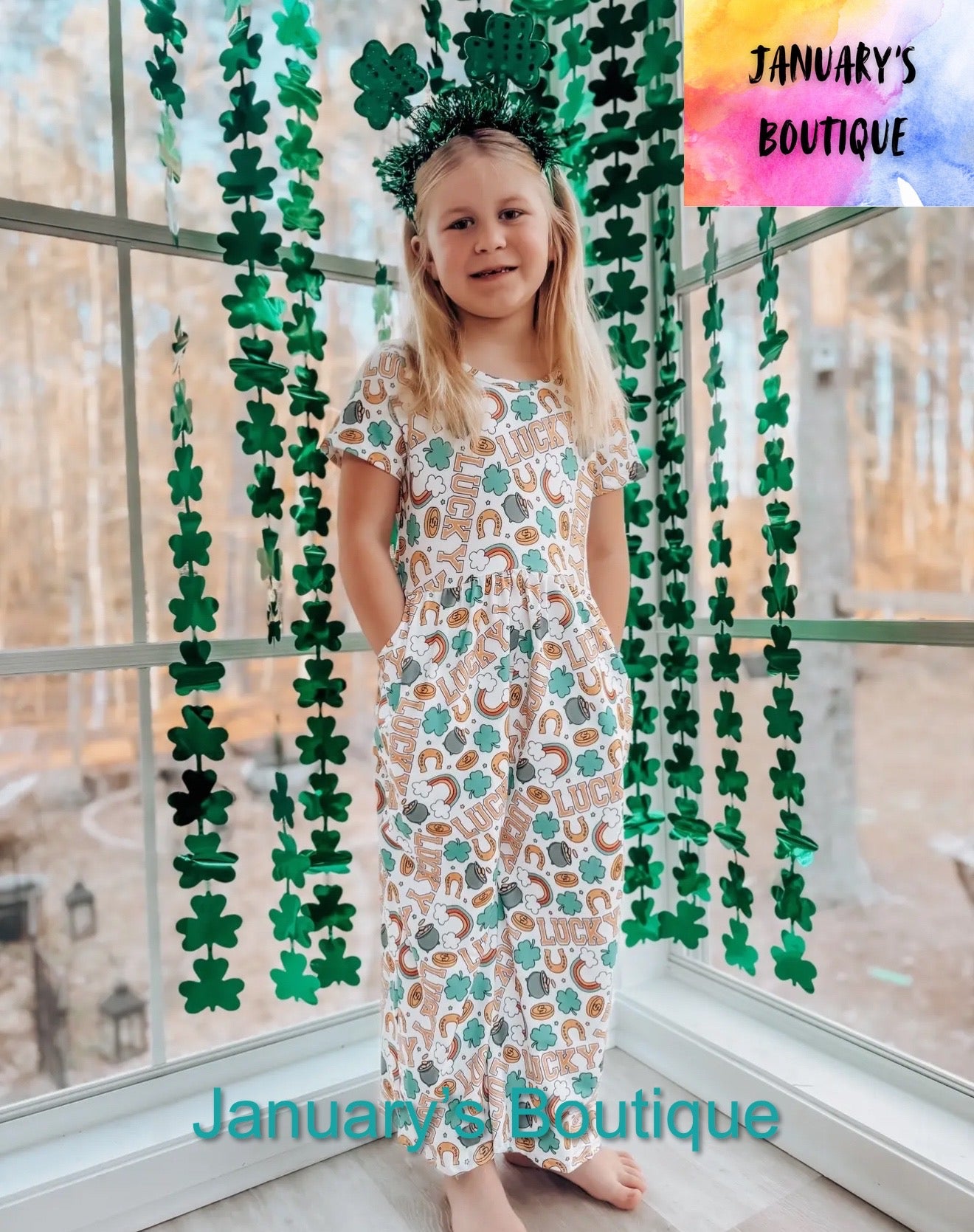 Girl’s Shamrock Jumpsuit