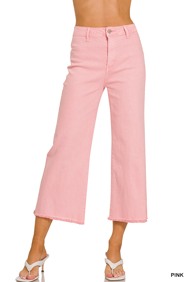 Women’s Acid Washed High Waist Pink Pants