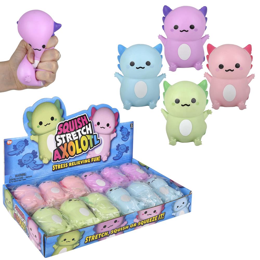 KK 4” Squish & Stretch Axolotl Squishy Toy
