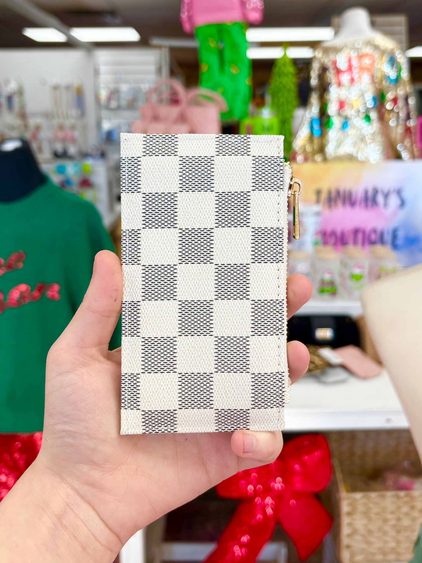 KK Ivory Checkered Wallet