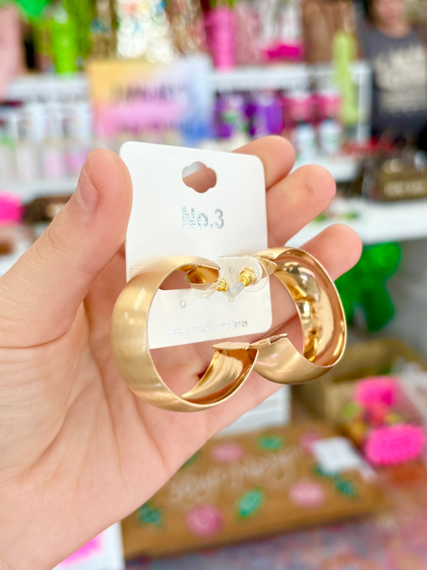 Matte Gold Wide Hoops