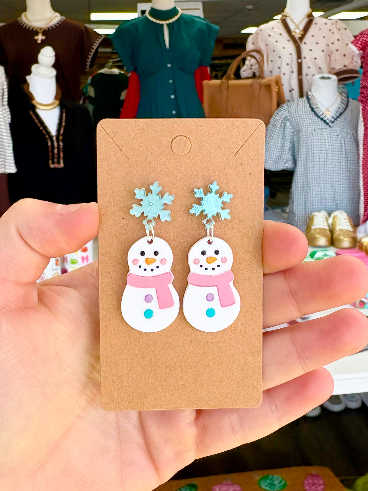 KK Chrishmas Snowflake Snowman Earrings
