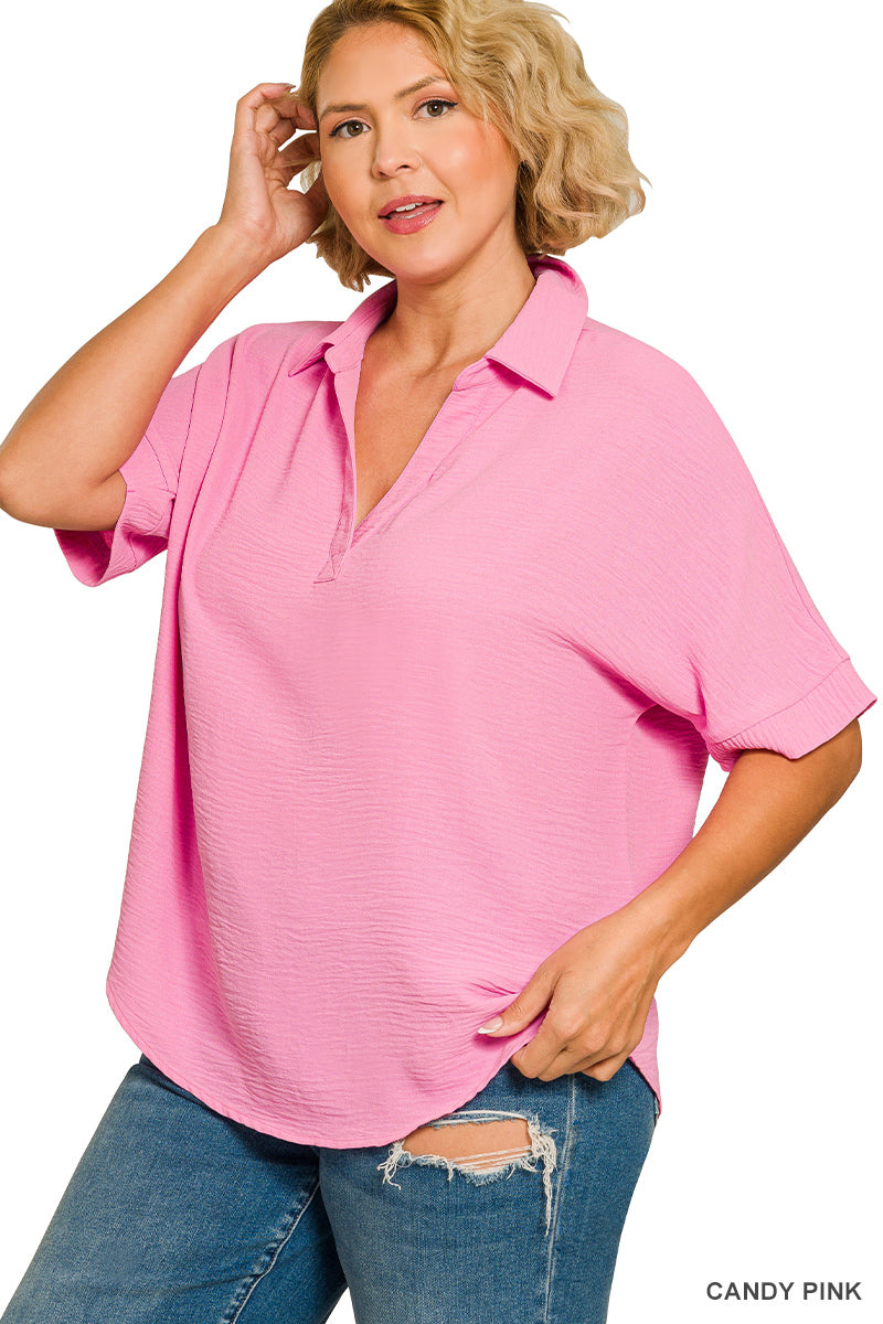 Women’s Plus Candy Pink Airflow Top