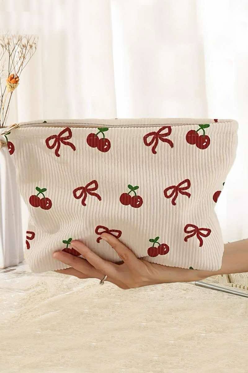 Bowknot Pattern Makeup Cosmetic Clutch Bag