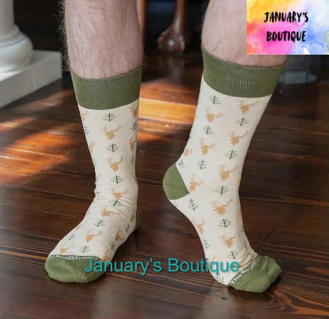 Men's Buck Socks Taupe/Olive One Size