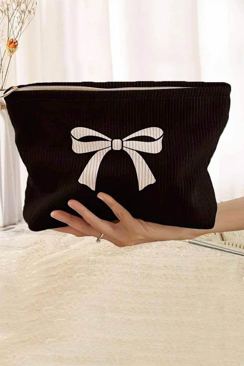 Bowknot Pattern Makeup Cosmetic Clutch Bag