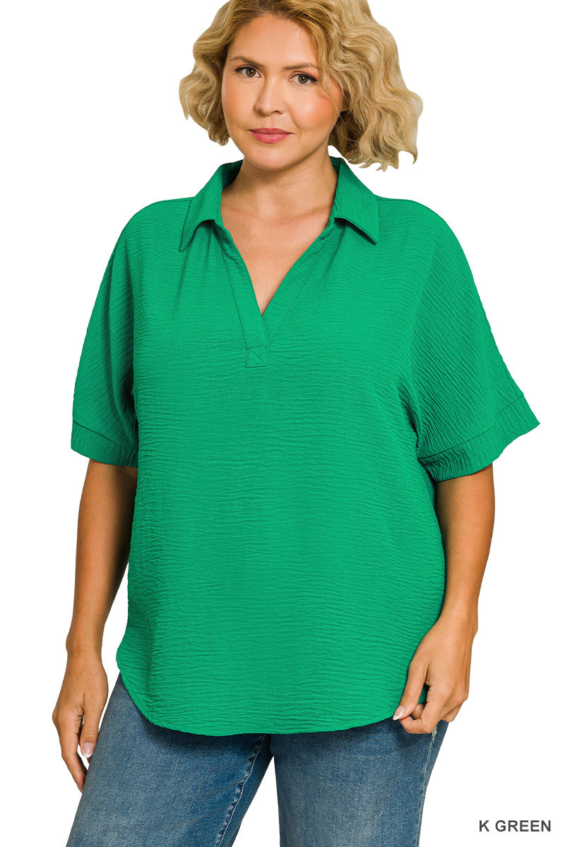 Women’s Plus Kelly Green Airflow Top