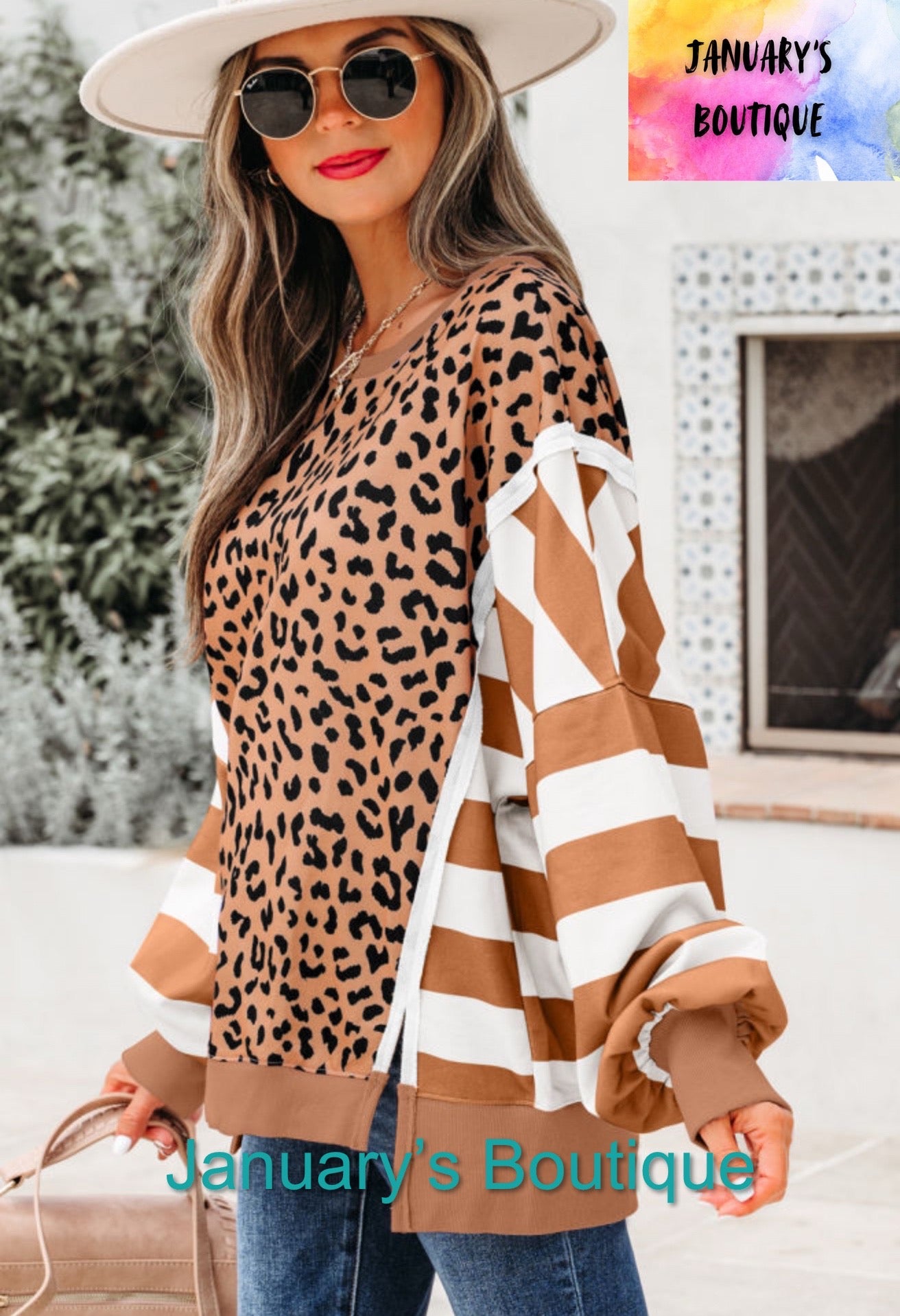 Women’s Leopard Striped Top