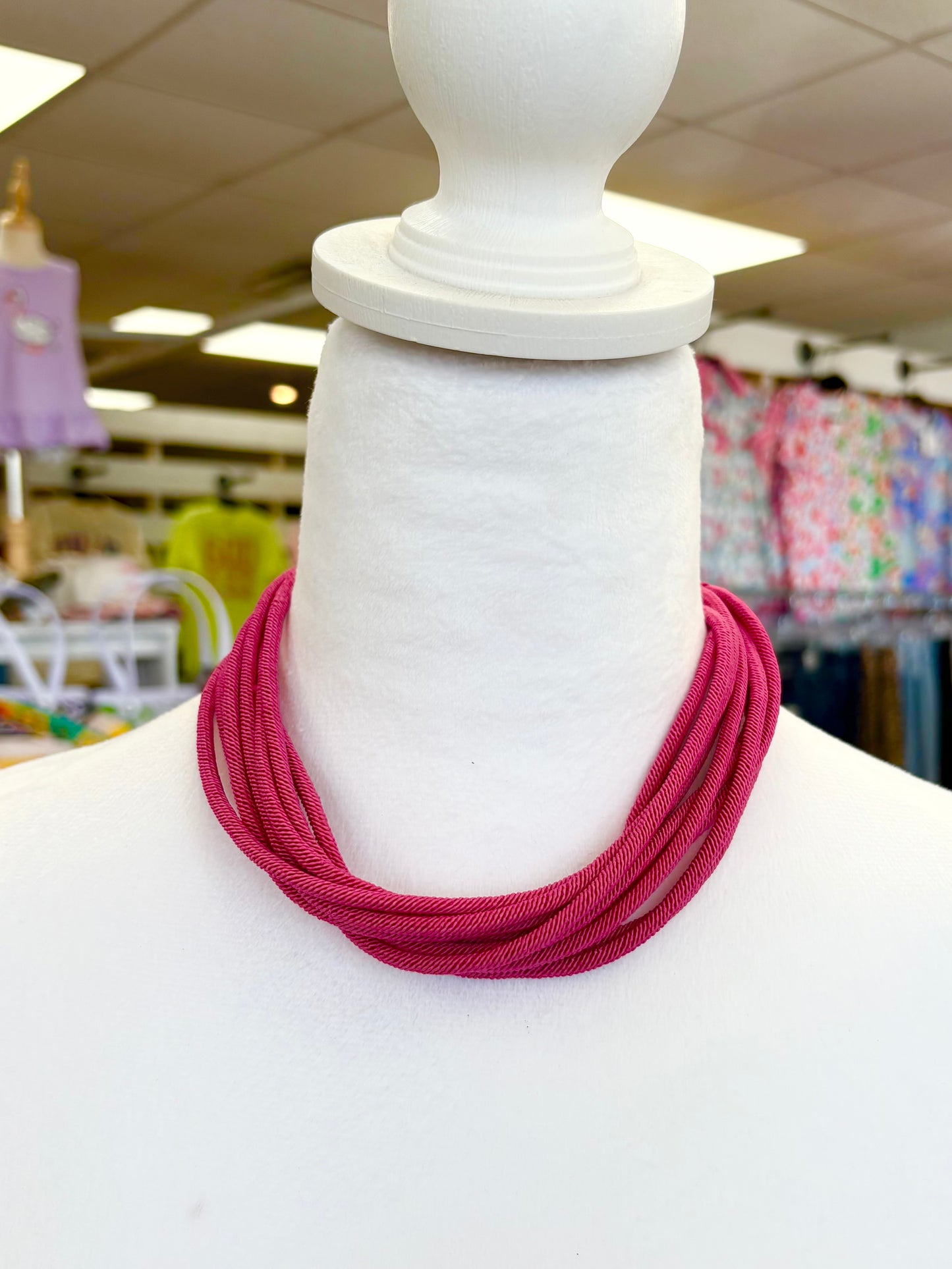 Pink Corded Necklace