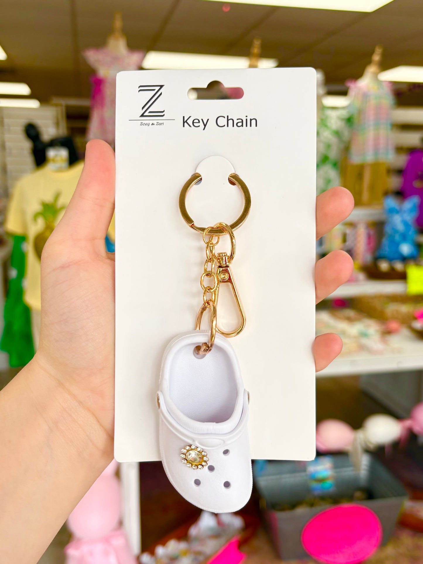 KK White Croc Keychain