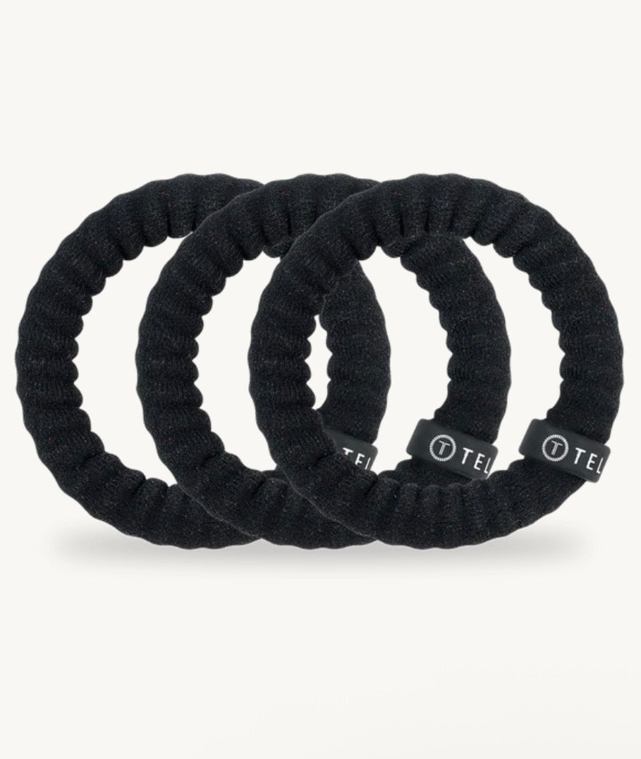 KK Jet Black Small Nylon Hair Ties