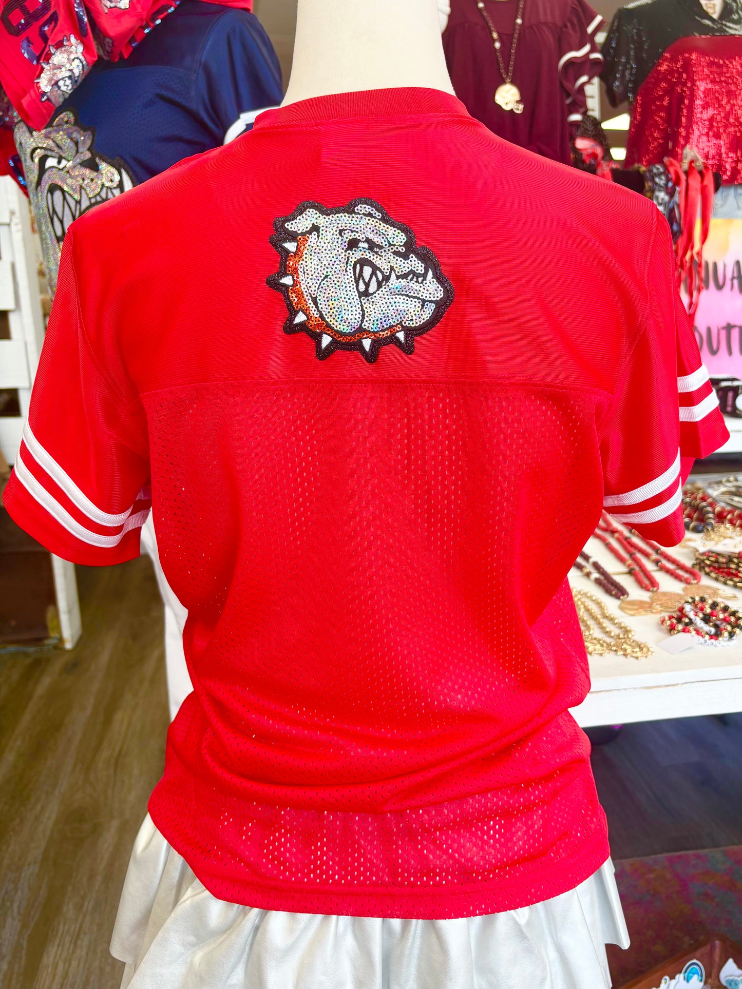 Women’s Sequin Go Bulldogs Patch Jersey