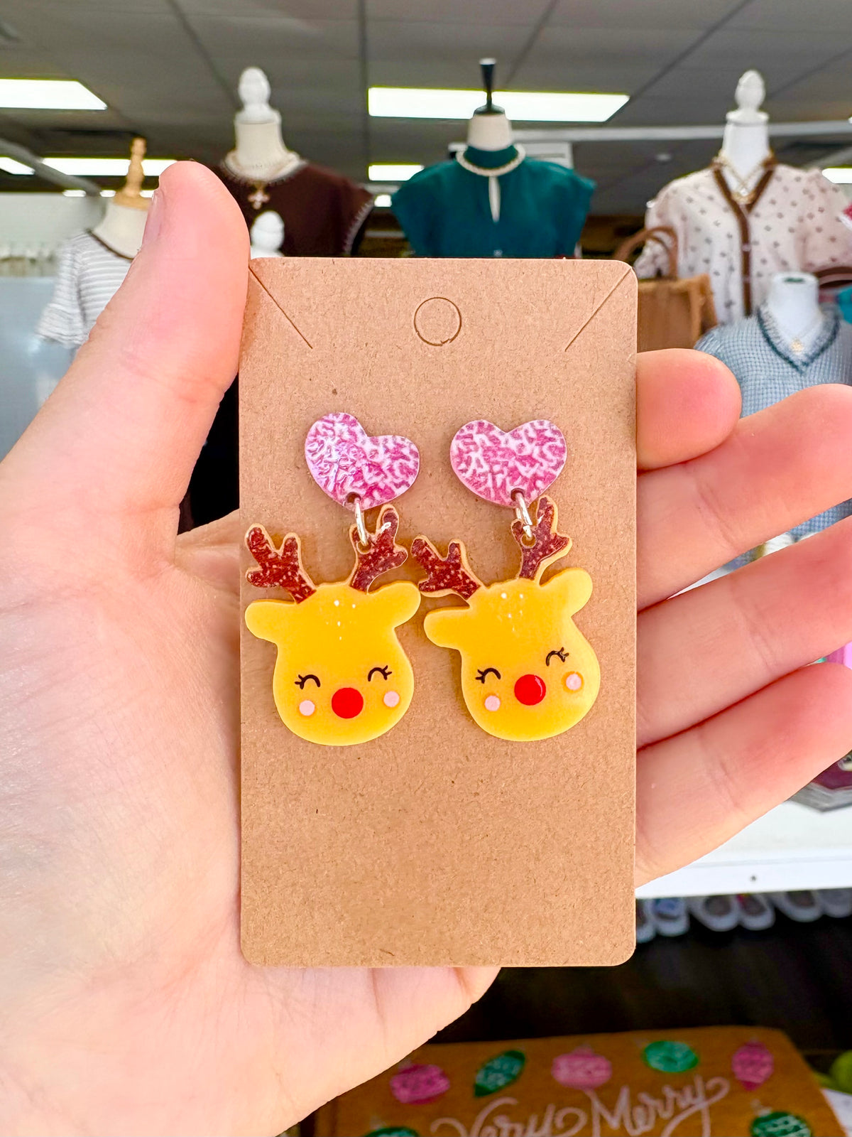 KK Christmas Reindeer Earrings