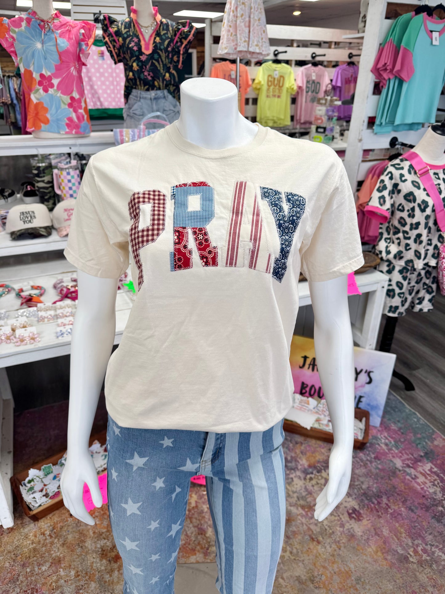 Women’s Embroidered PRAY Top
