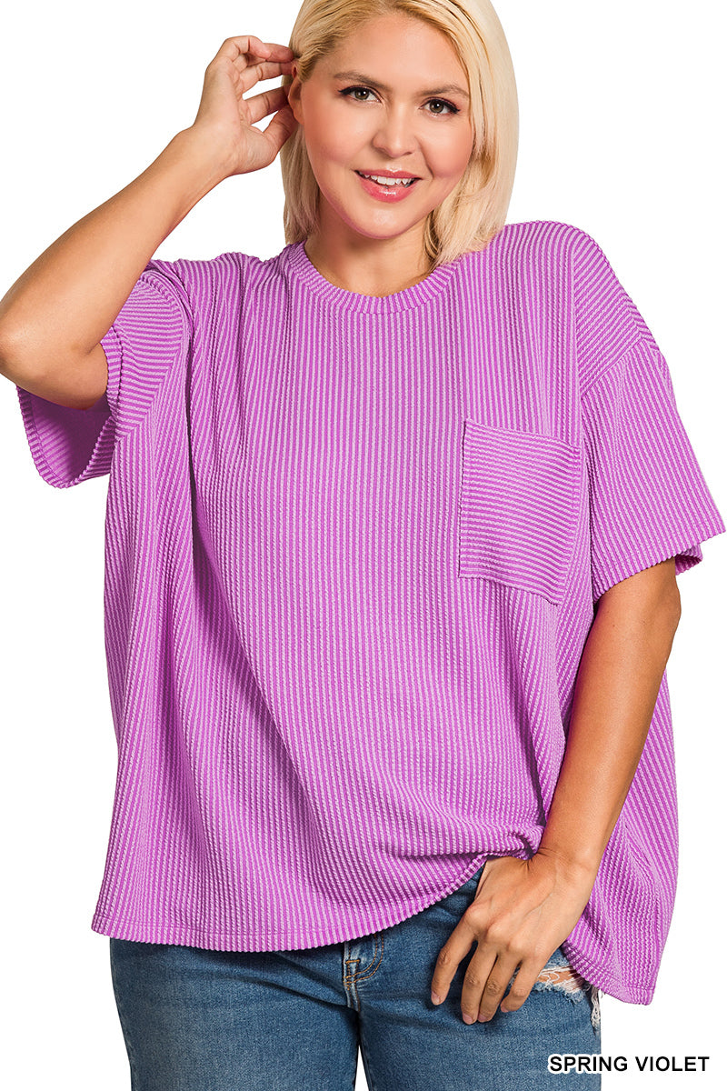 Women’s Plus Ribbed Spring Violet Top