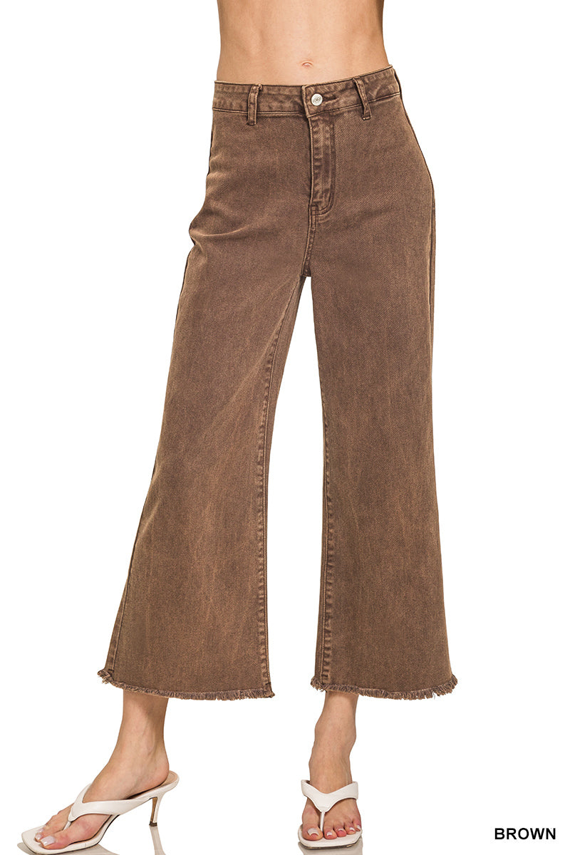 Women’s Brown Acid Washed High Waist Pants