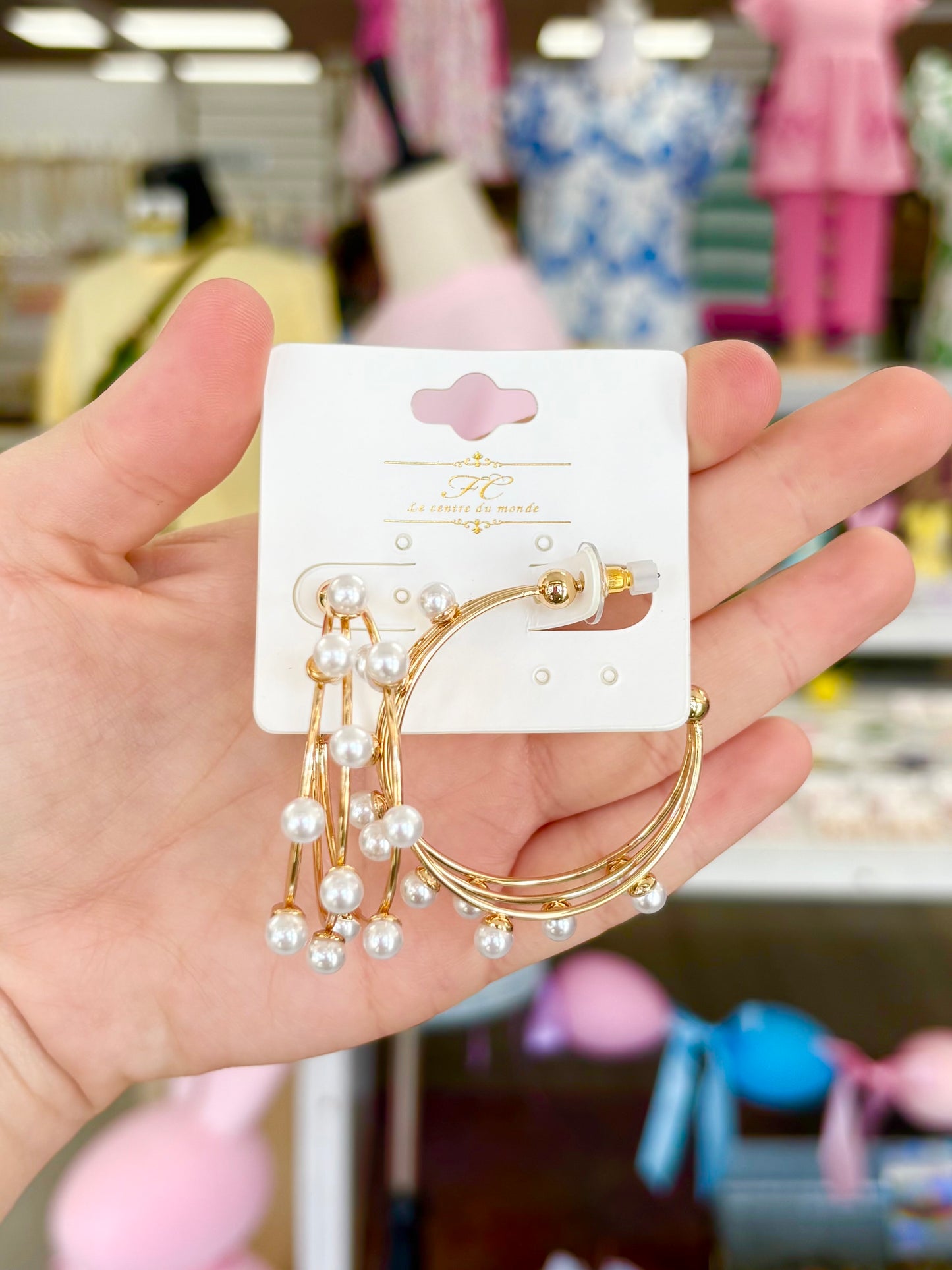 KK Gold & Pearl Hoops