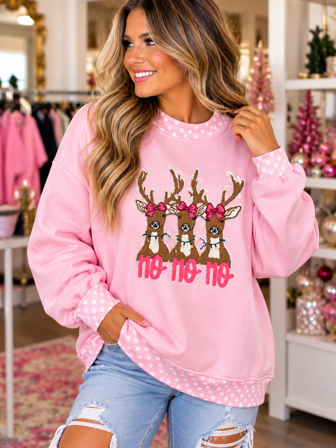 Women’s Reindeer Patch Sweatshirt