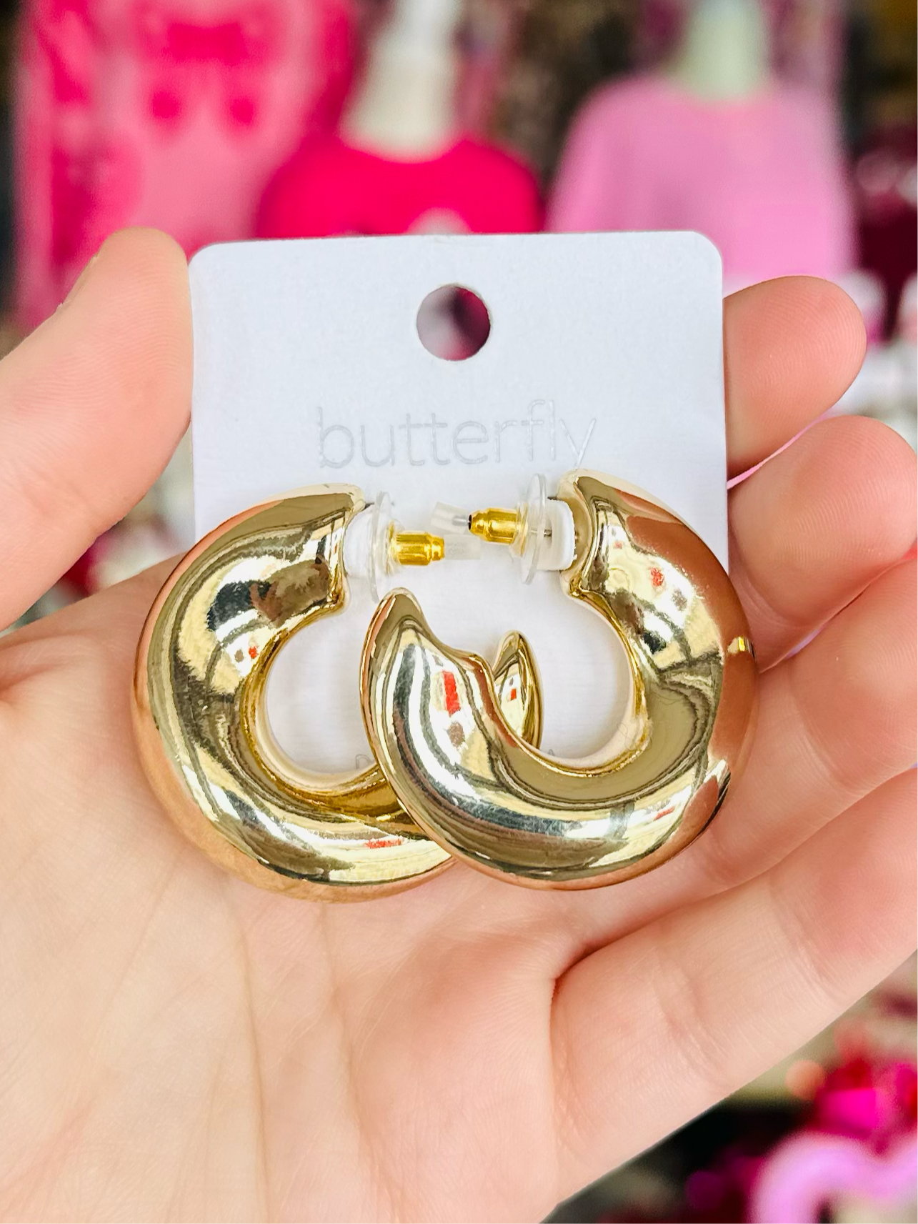 40mm Gold Geometric Hoop Earring
