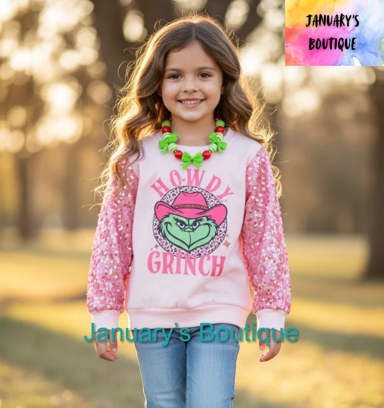 Girl’s Sequin Grin*h Shirt