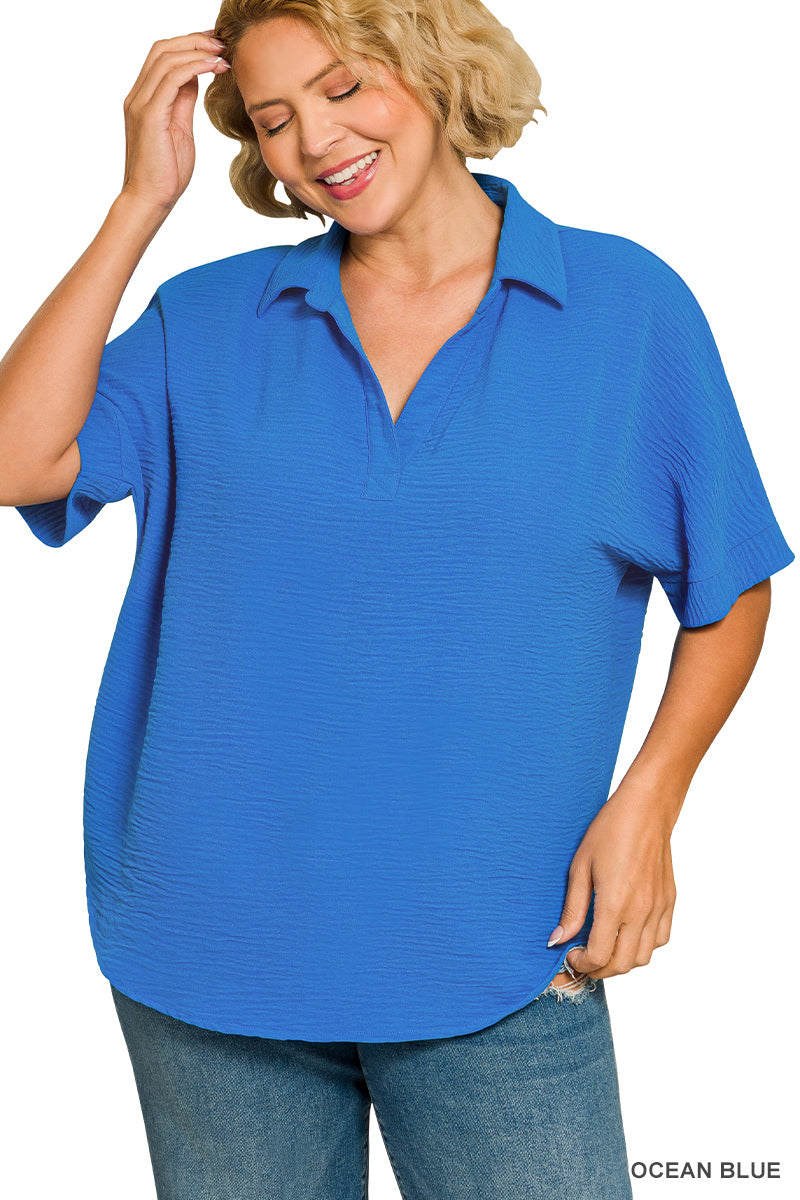Women’s Plus Ocean Blue Airflow Top