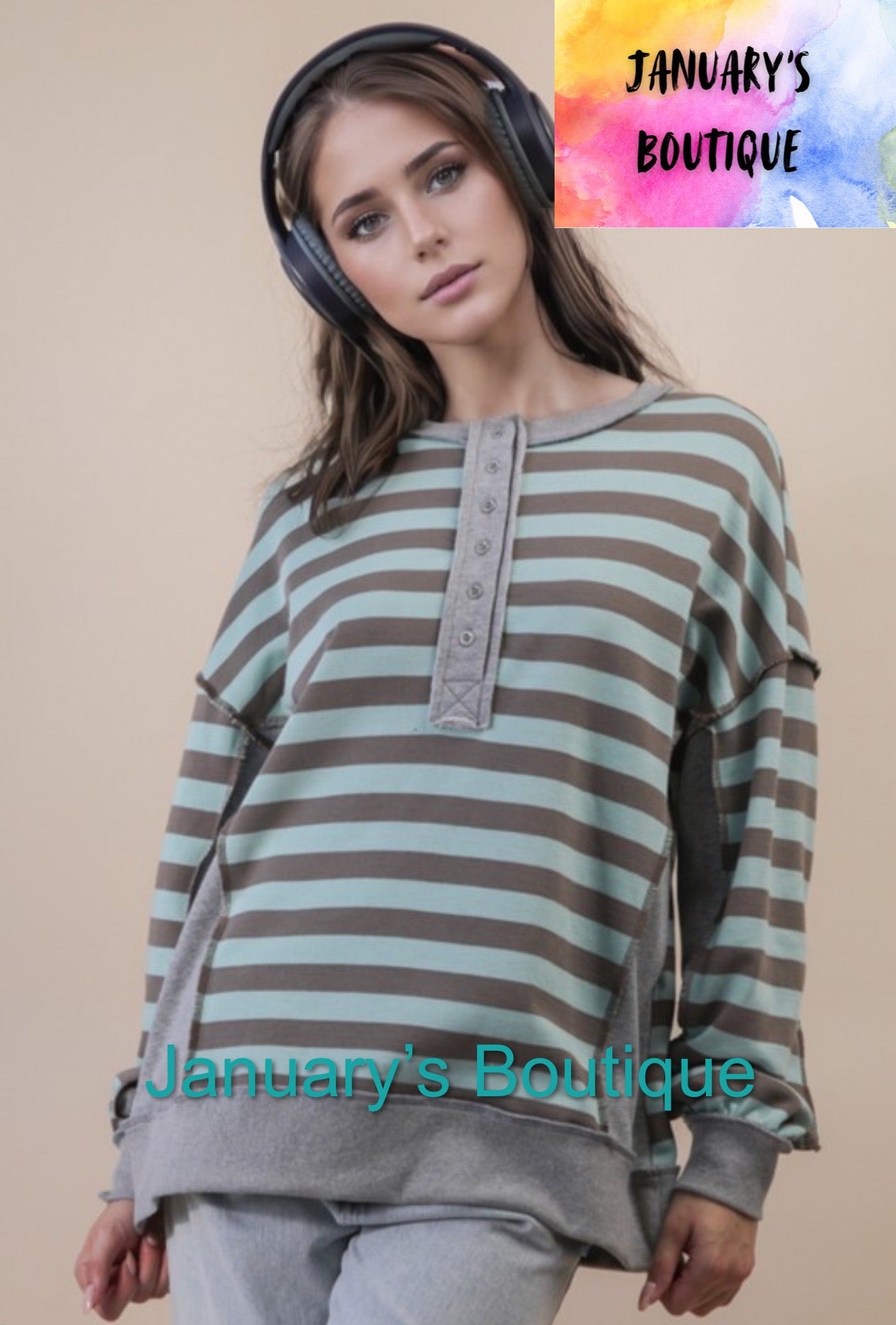 Women’s Oversized Striped Knit Top