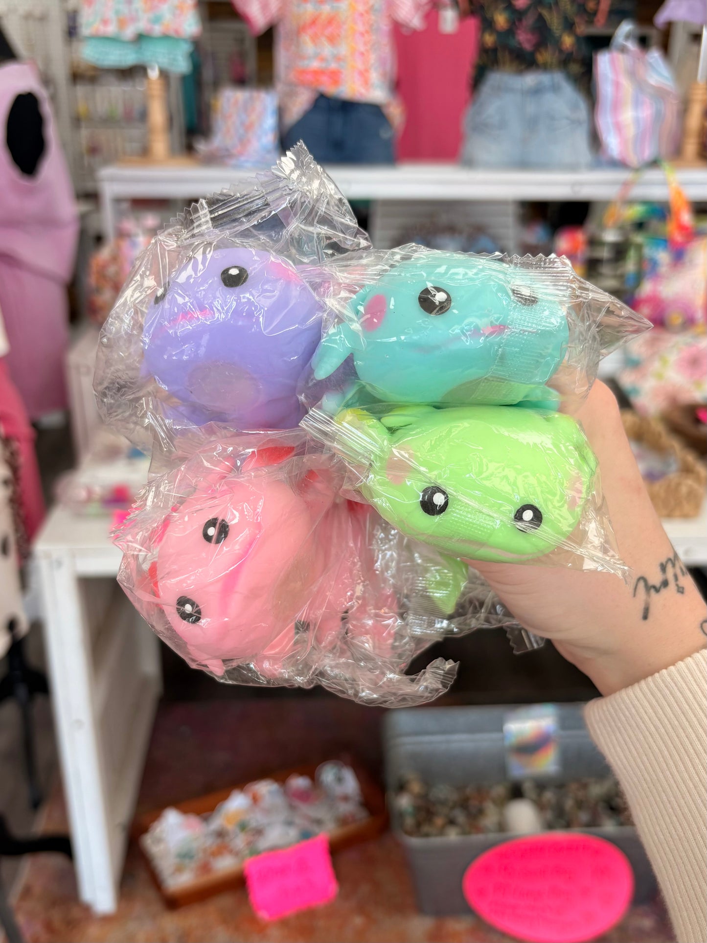 KK Foam Filled Axolotl Squishy(Color Ships Random)