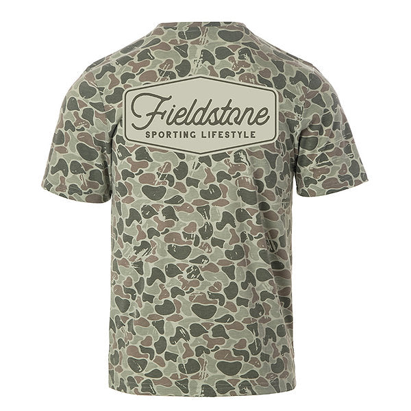 Boy’s Fieldstone Marsh Camo Logo Tee