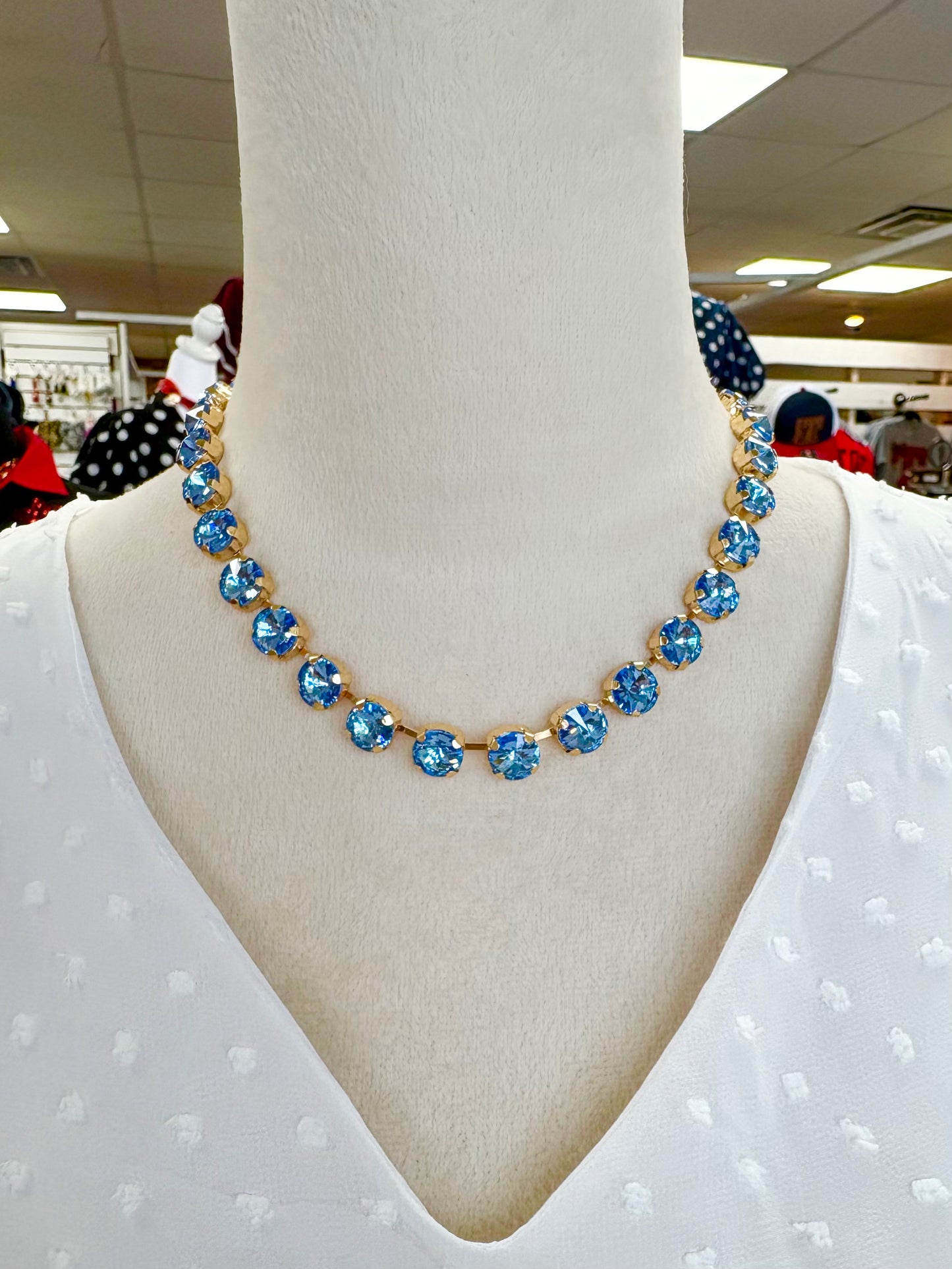 Periwinkle Rhinestone Necklace