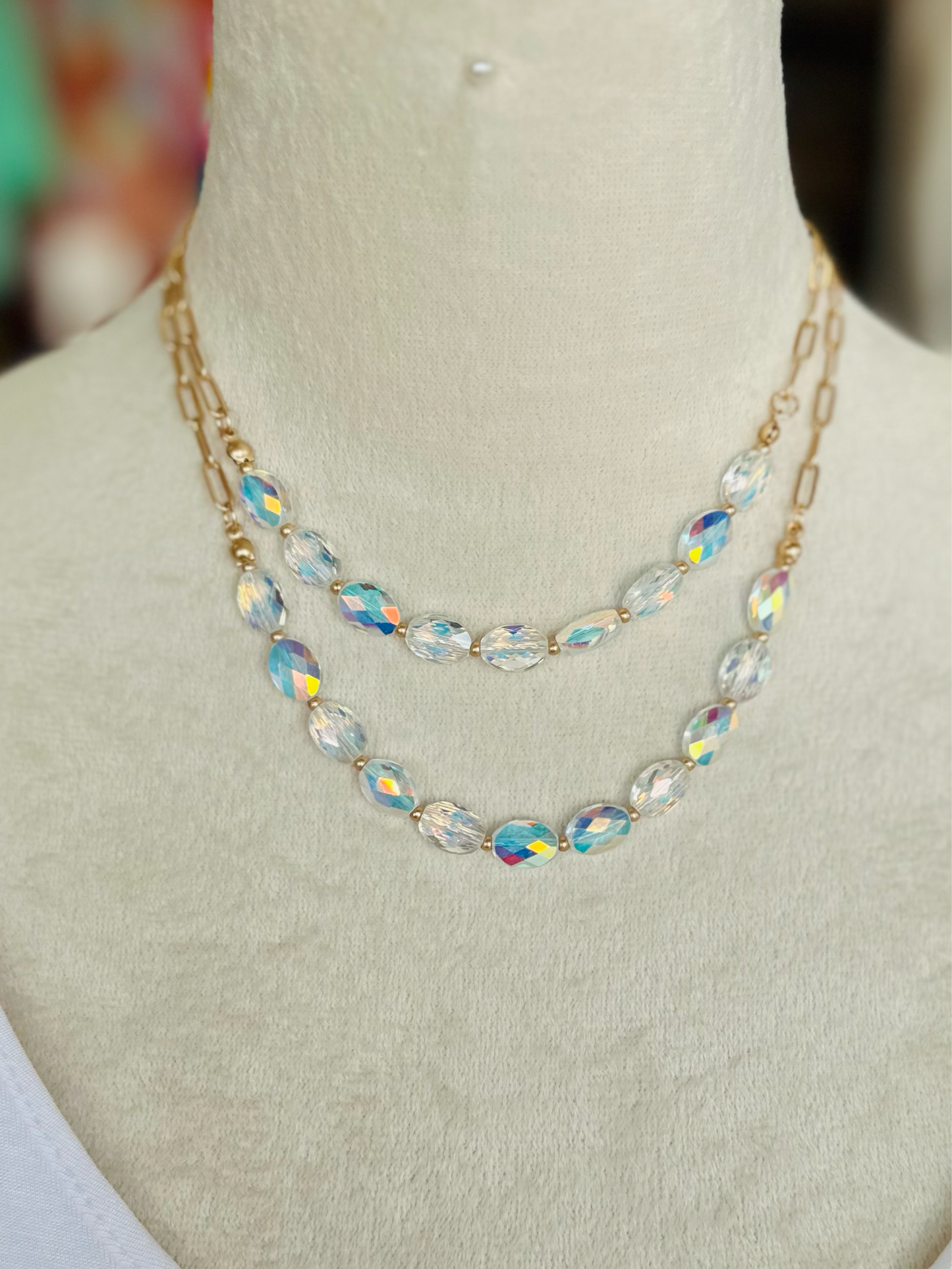 Crystal Two Layered Necklace