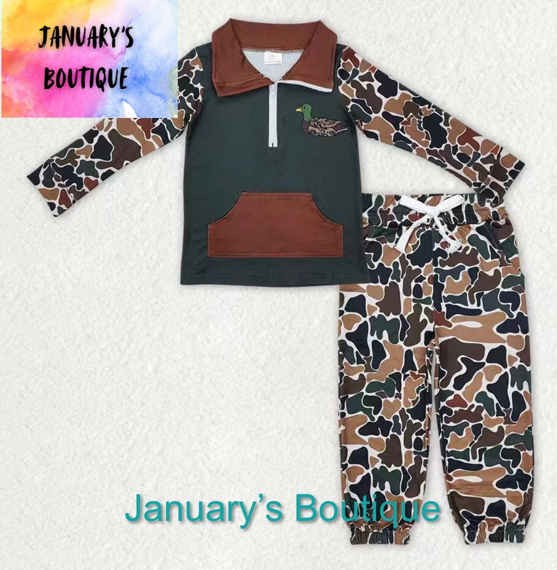 Boy’s Embroidery Duck Set