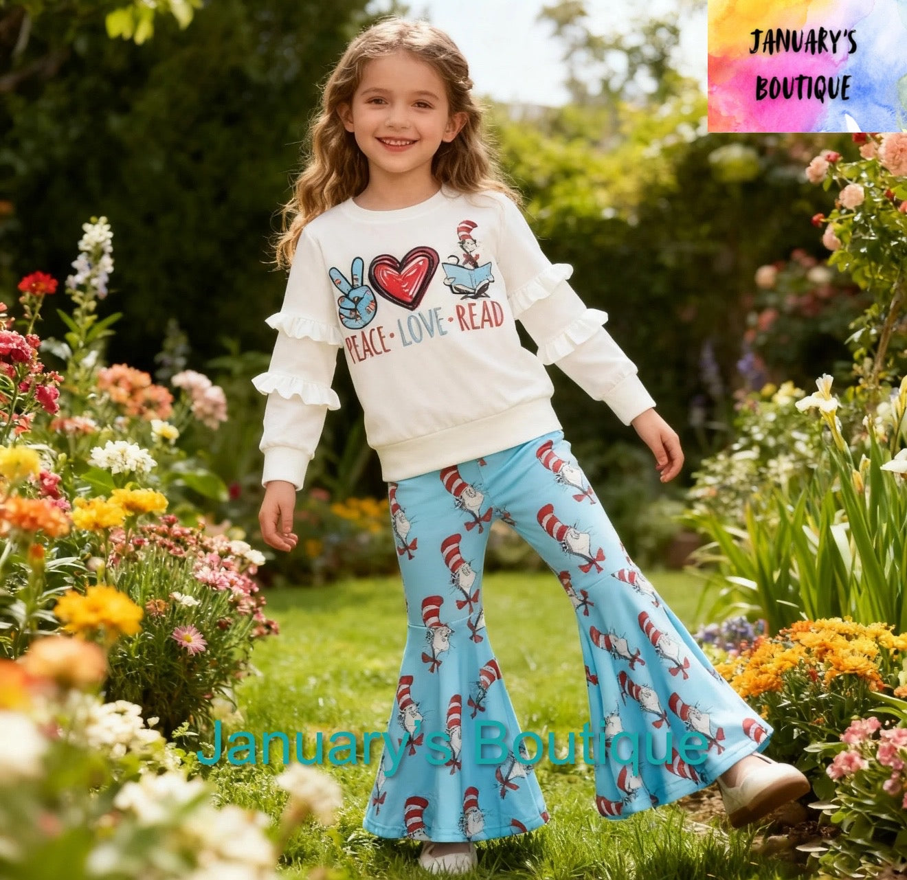 Girl’s PEACE LOVE READ Set