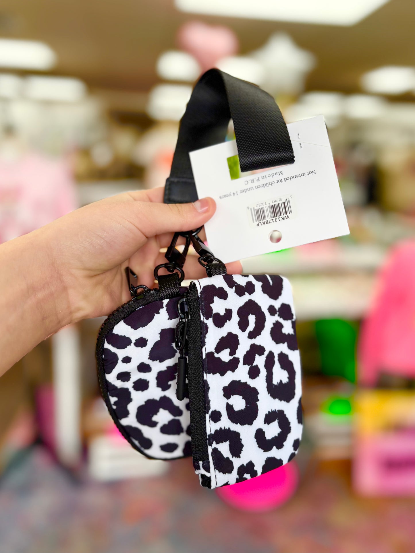 White Leopard Dual Wristlet