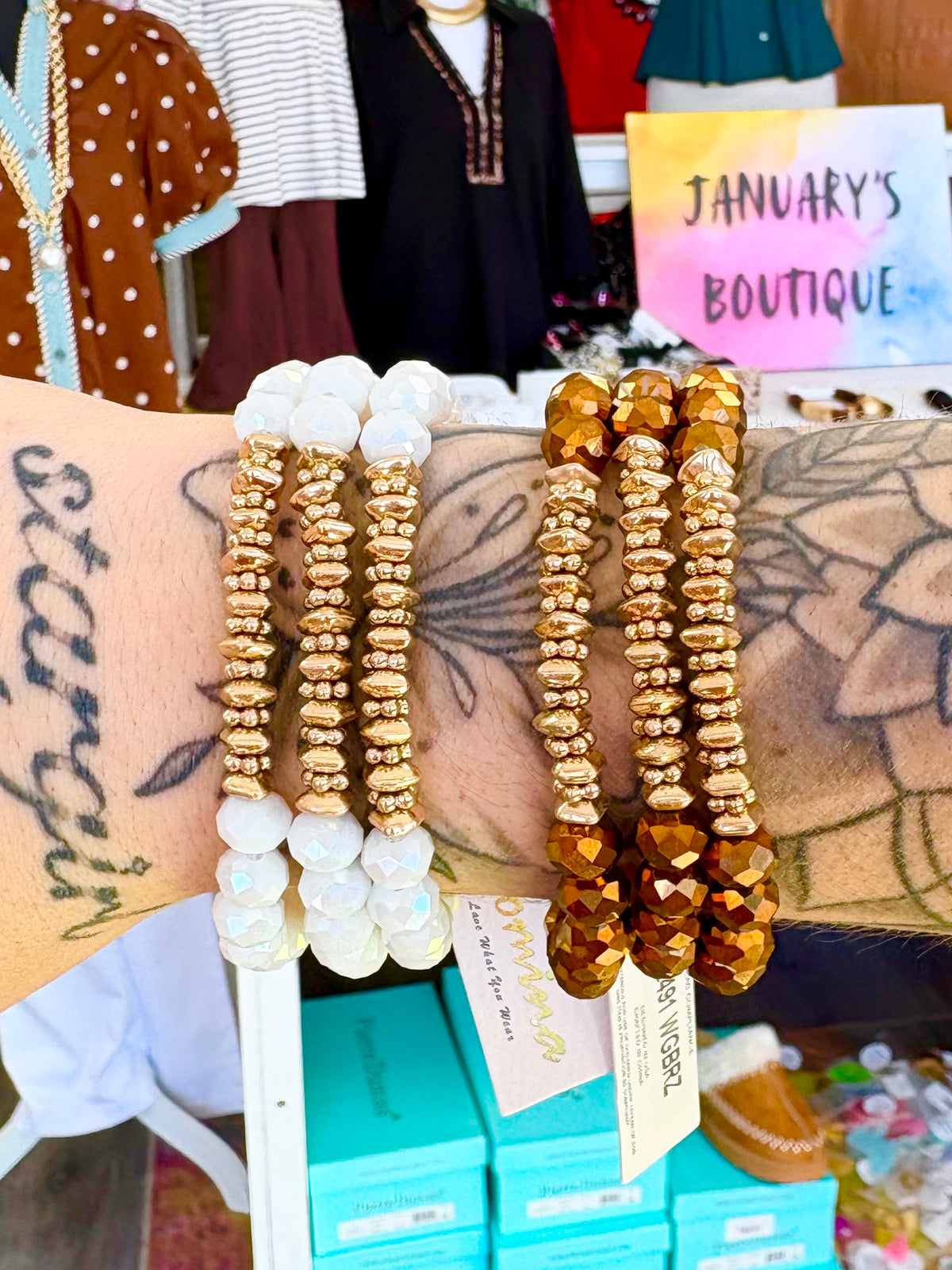 KK Beaded Gold Accent bracelet