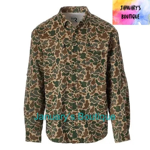 Men’s ROOST Camo Corduroy Button Down Shirt