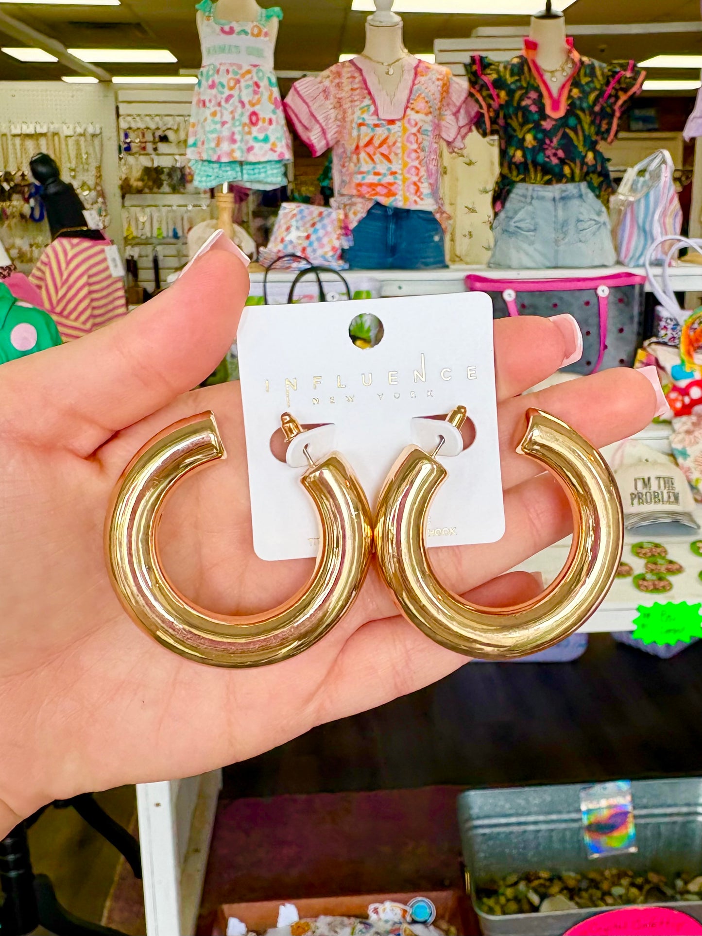 KK Bulky Shiny Gold Hoops