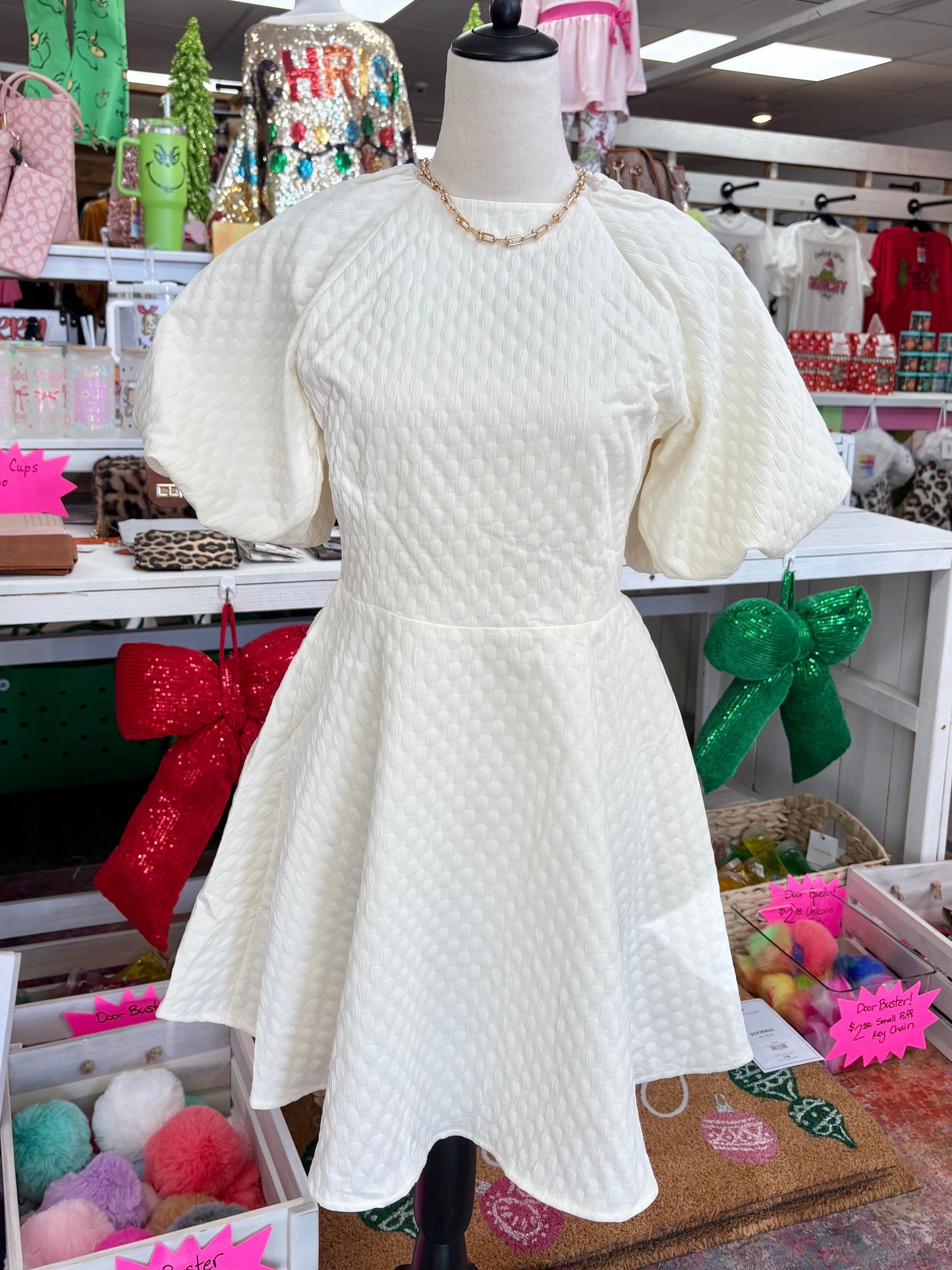 Women’s Cream Textured Dress